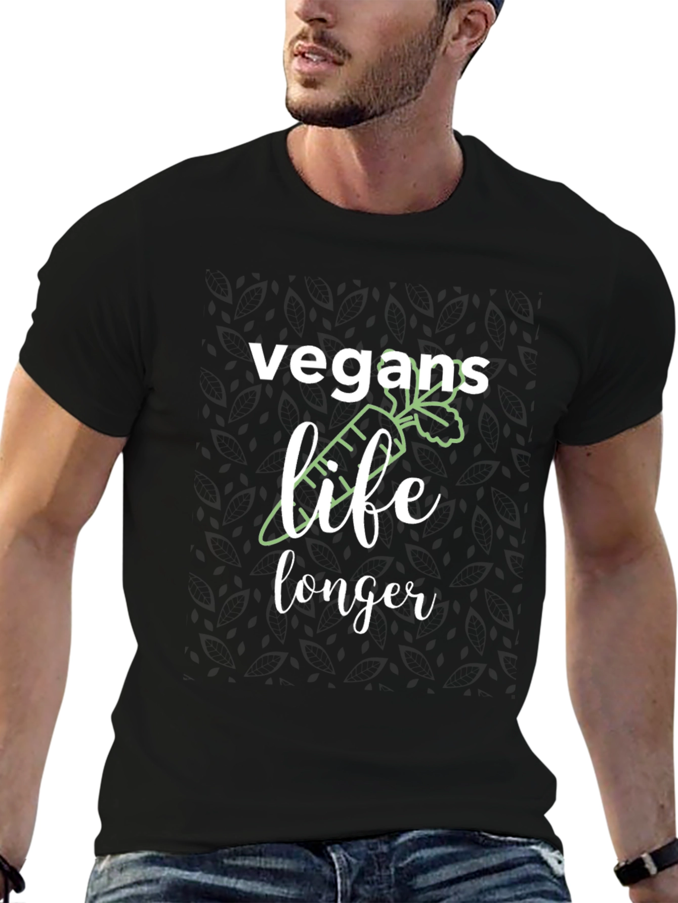 Vegan Life Longer T-Shirt - Black