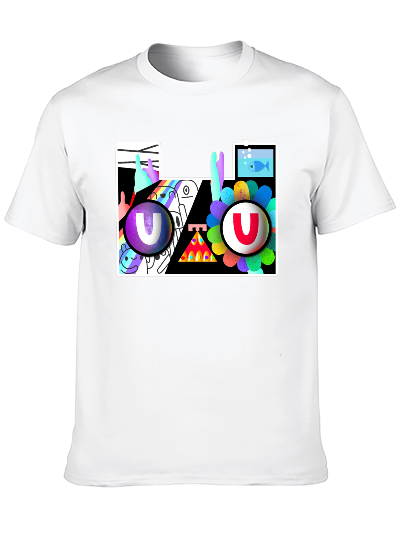 Abstract Art Graphic Print Black T-Shirt