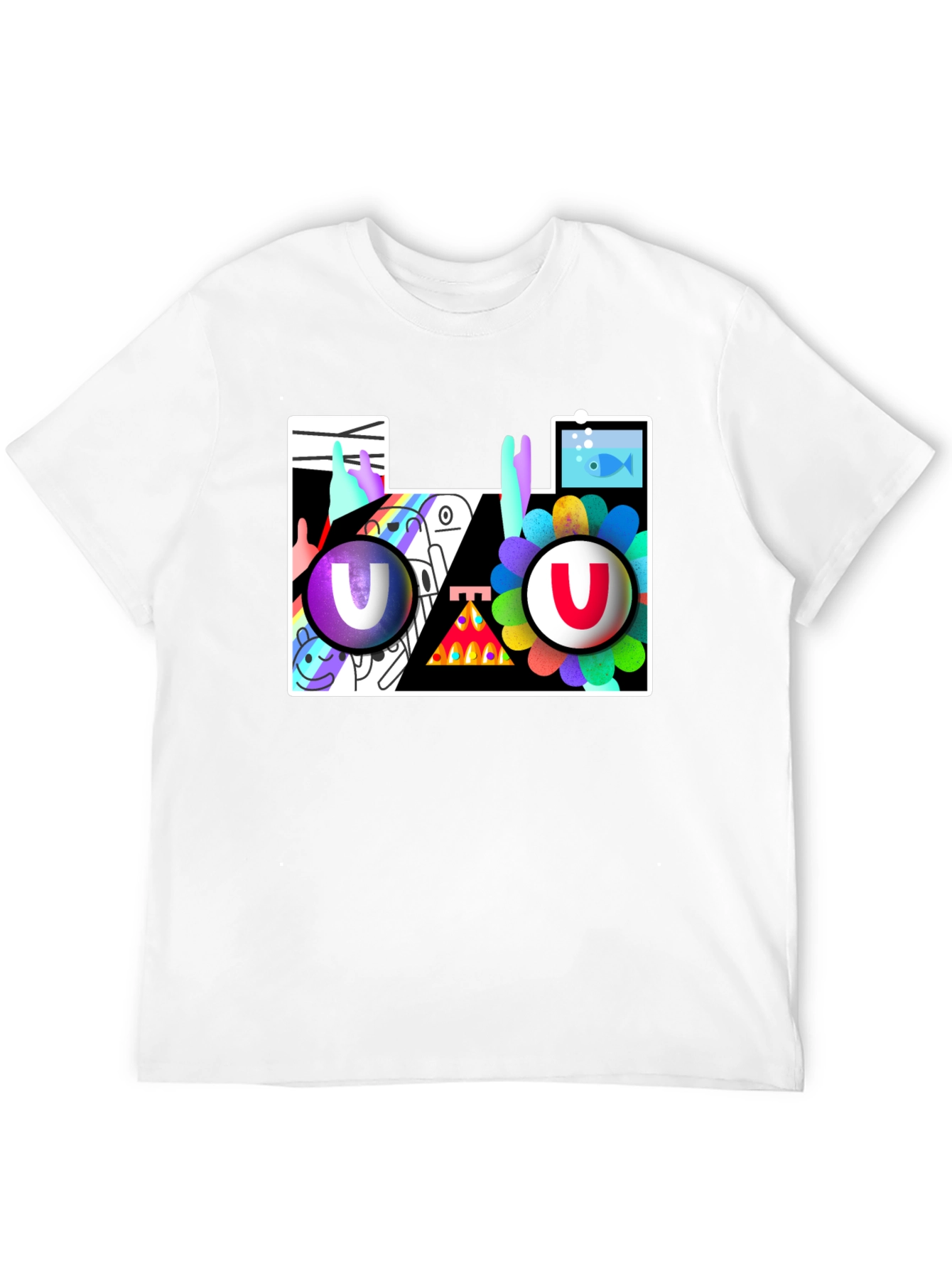 Abstract Art Graphic Print Black T-Shirt