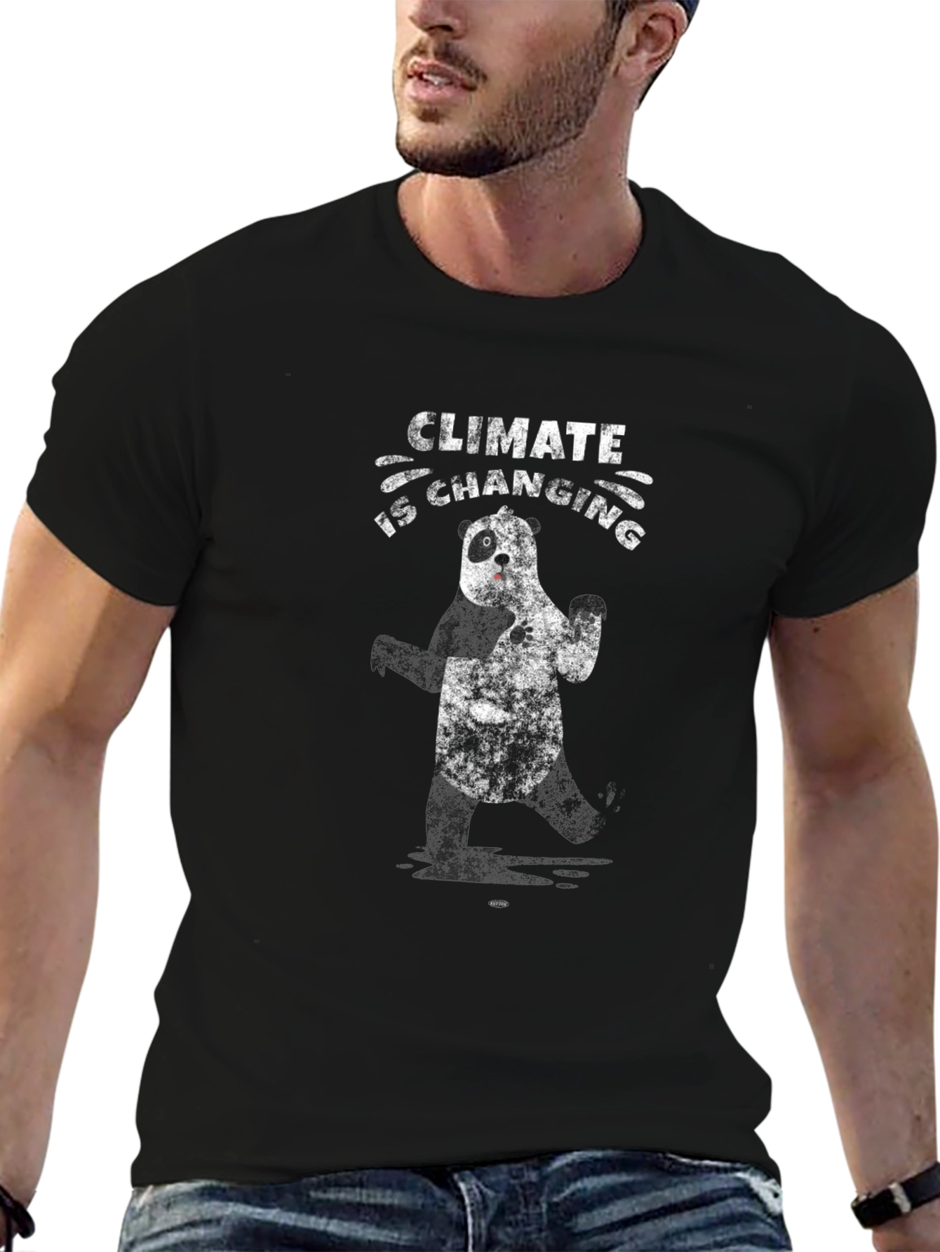 Climate Change Awareness Panda Graphic T-Shirt