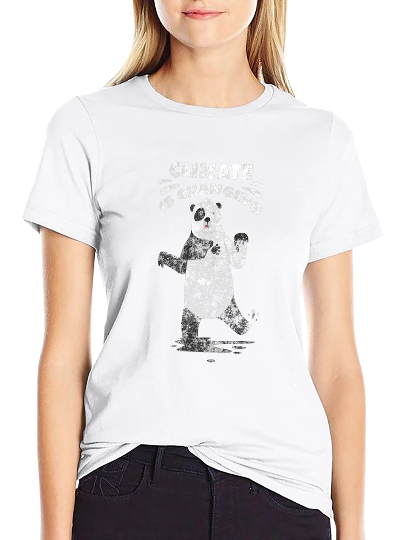 Climate Change Awareness Panda Graphic T-Shirt