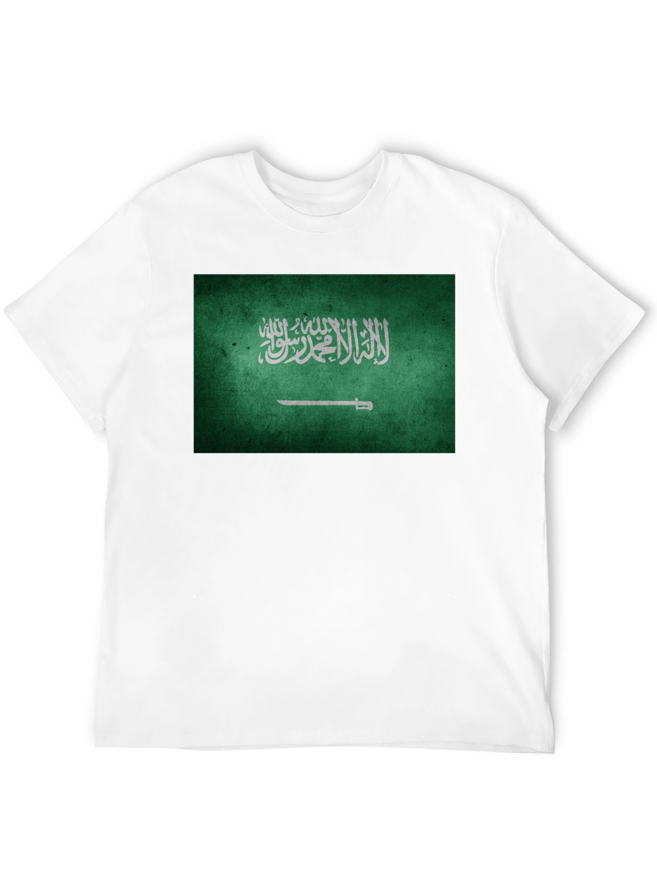 Saudi Arabia Flag T-Shirt - Black Crew Neck