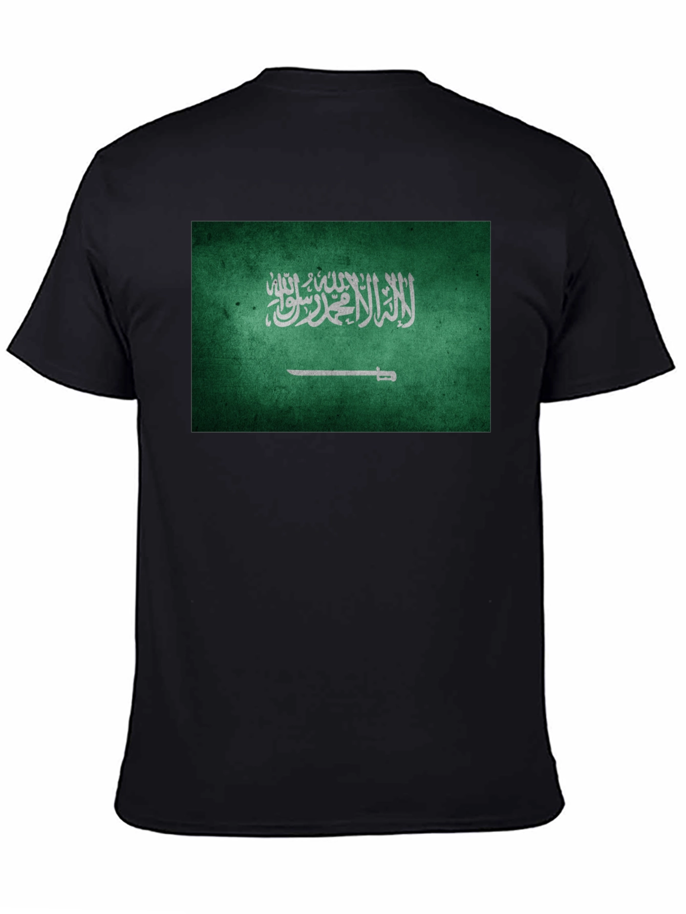 Saudi Arabia Flag T-Shirt - Black Crew Neck