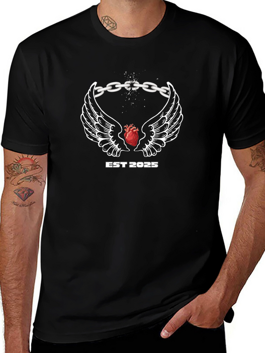 Winged Heart Est 2025 Black T-Shirt