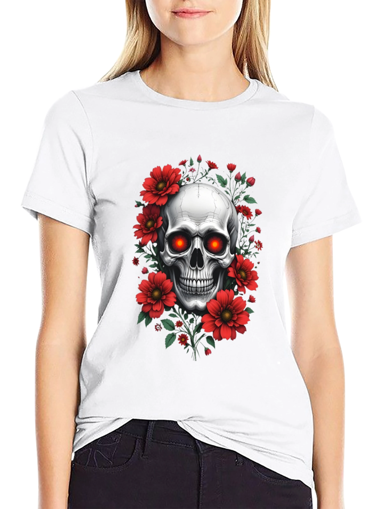 Skull & Floral Graphic Tee