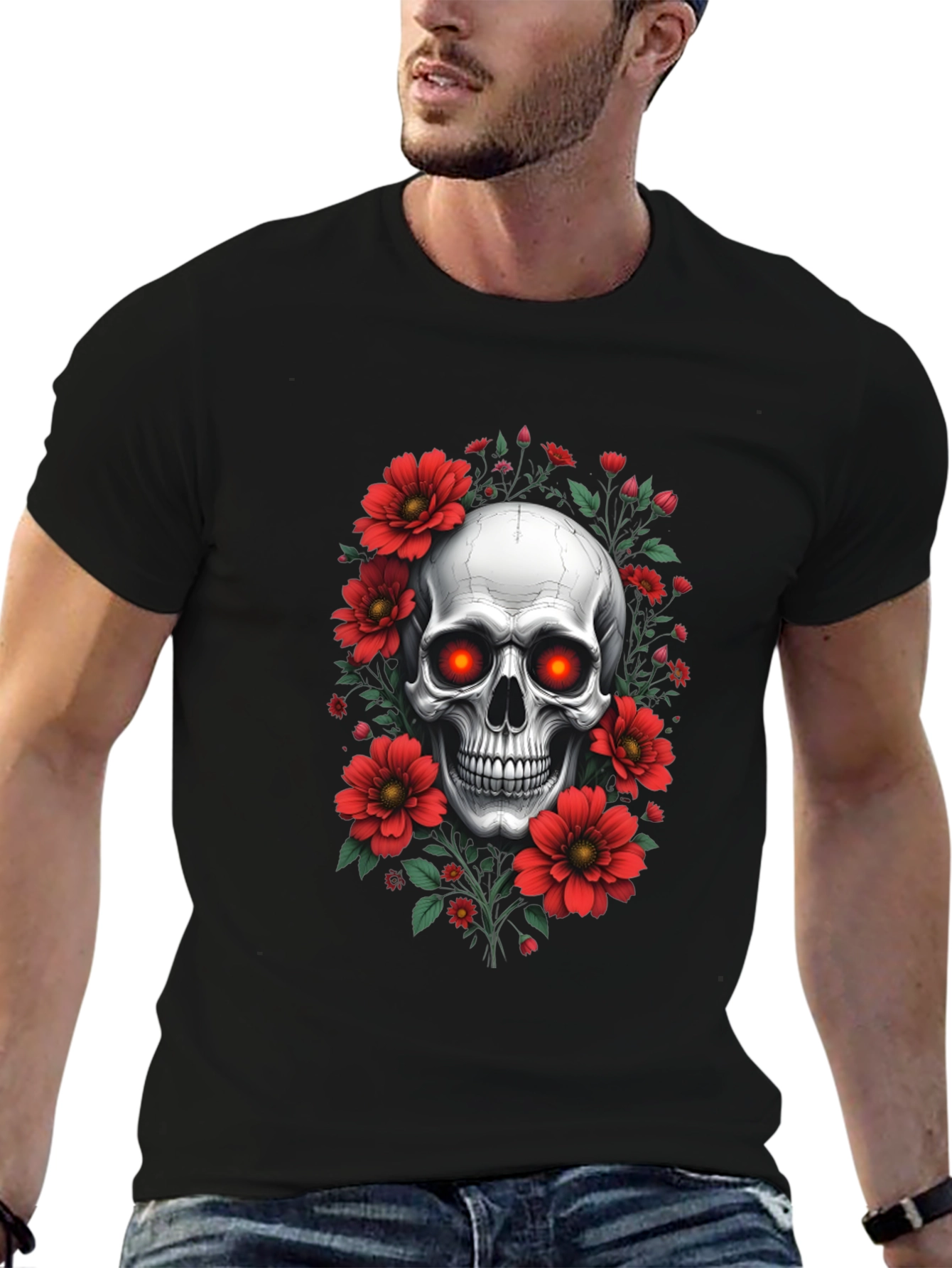Skull & Floral Graphic Tee