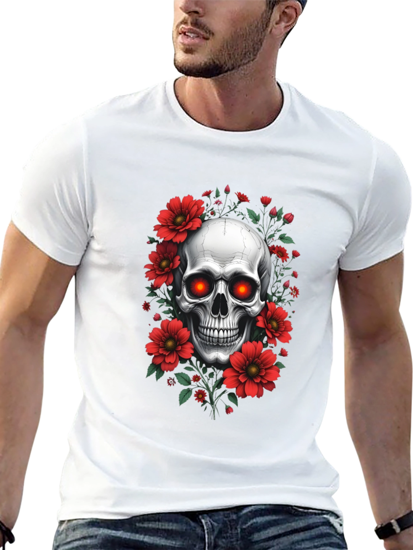 Skull & Floral Graphic Tee