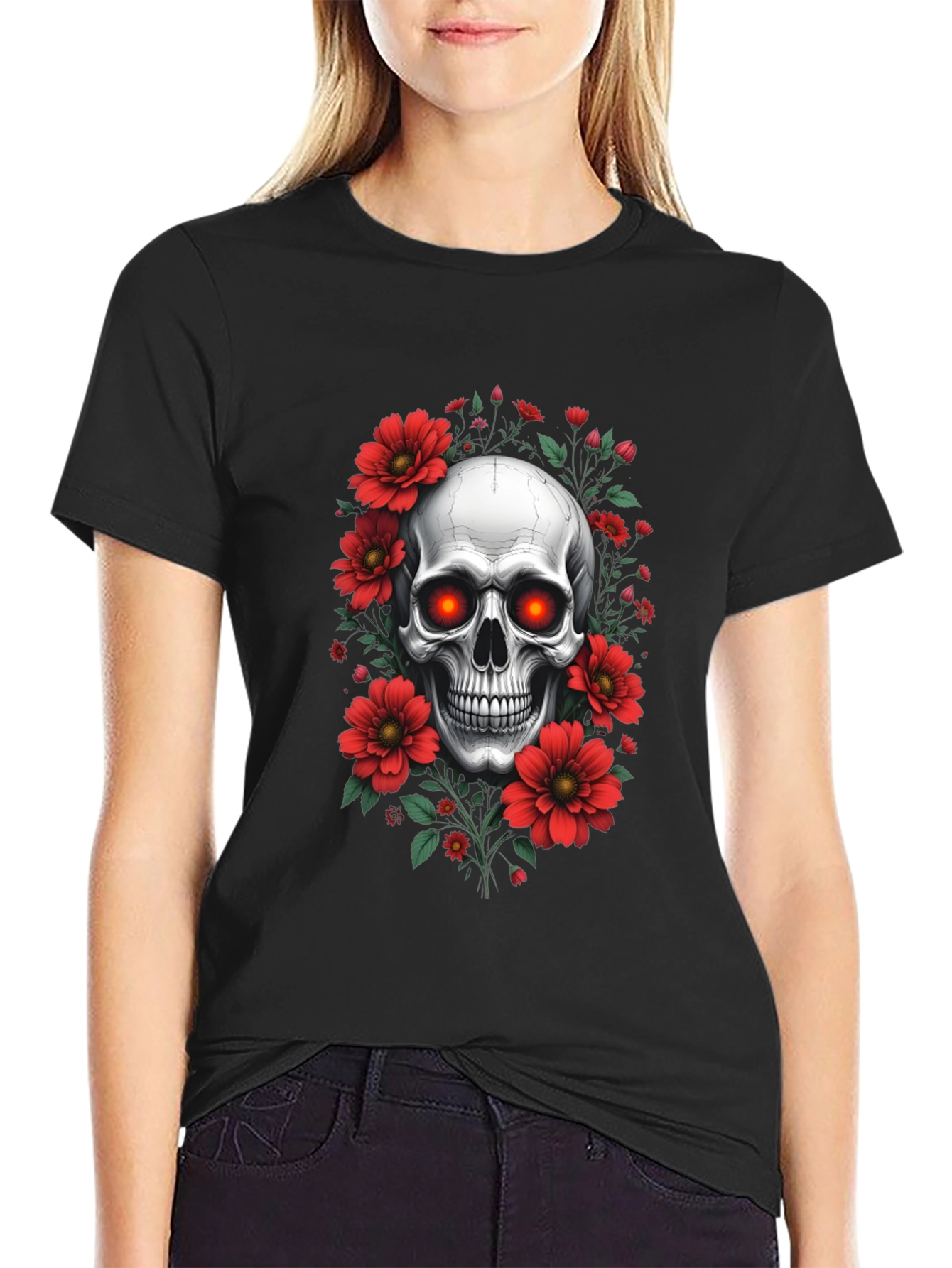 Skull & Floral Graphic Tee
