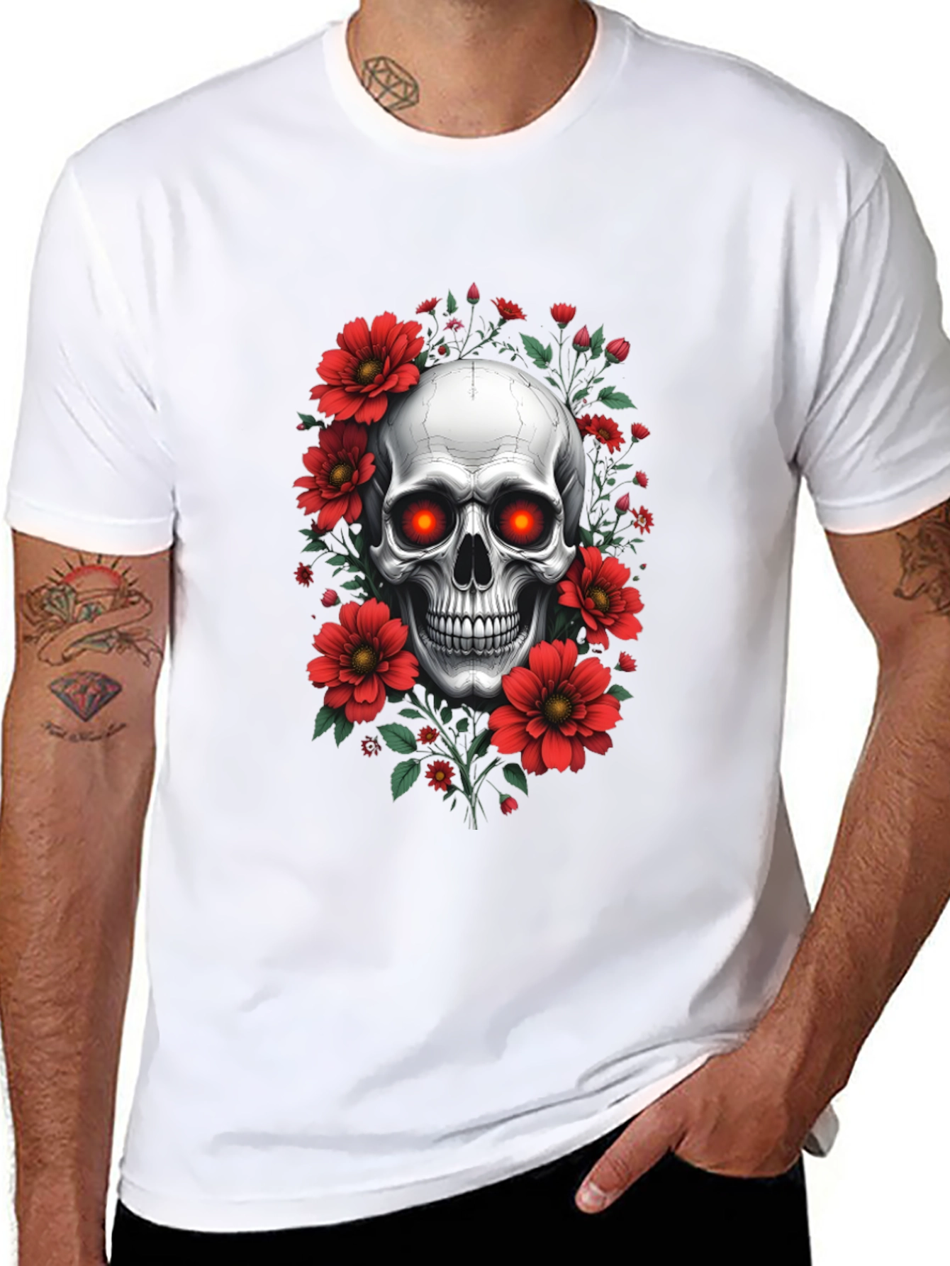Skull & Floral Graphic Tee