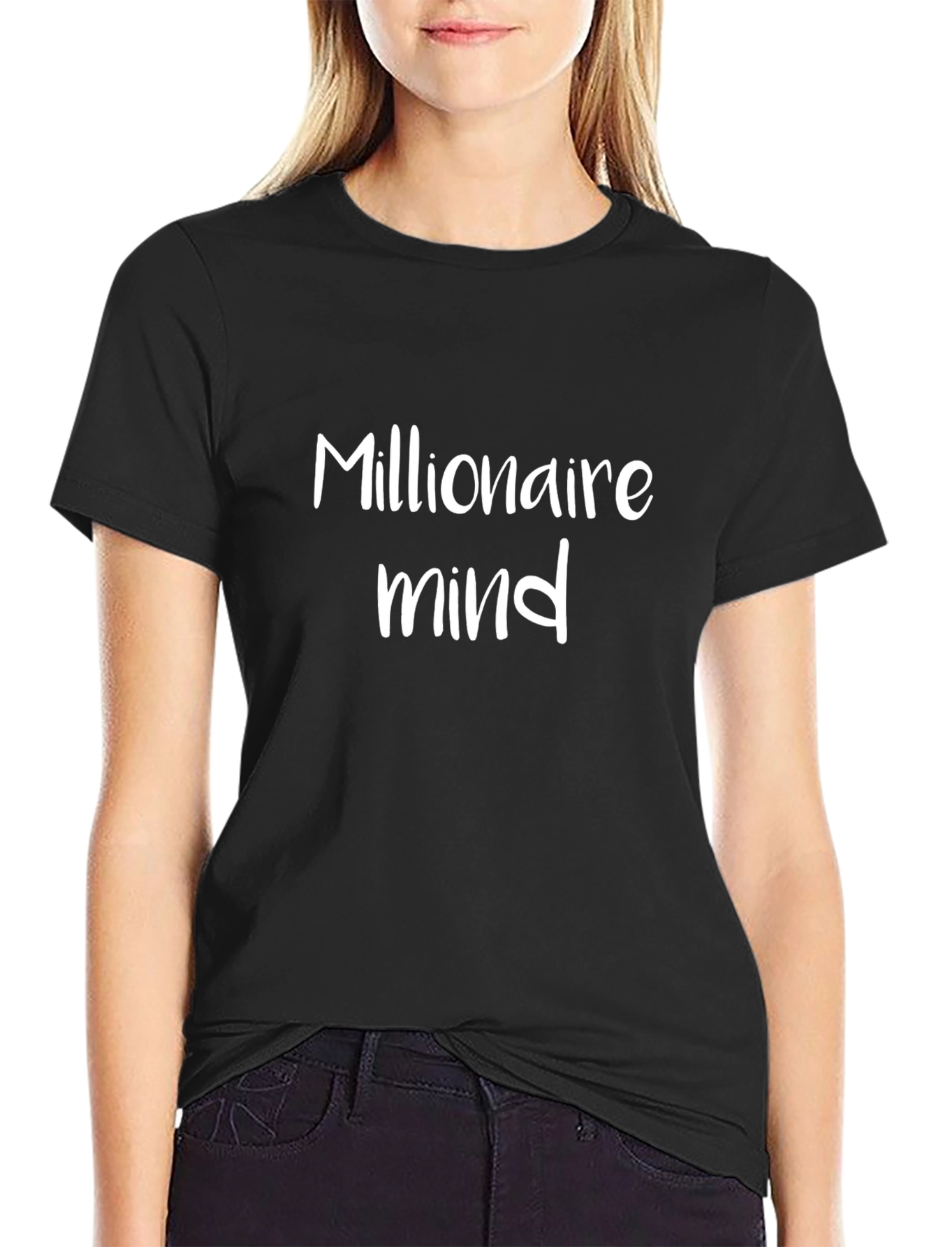Millionaire Mind Graphic Tee - Stylish Black T-Shirt