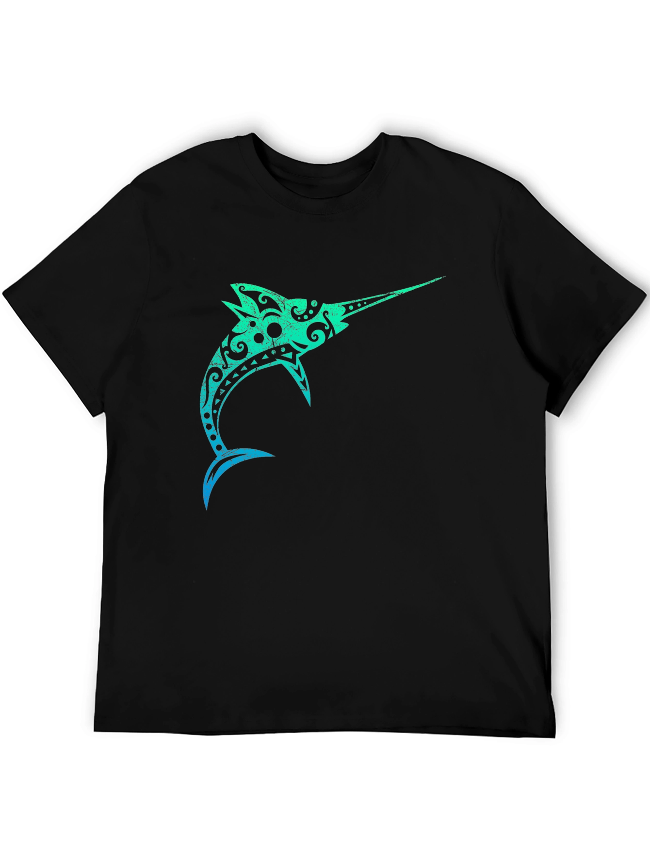 Tribal Marlin Graphic Black T-Shirt