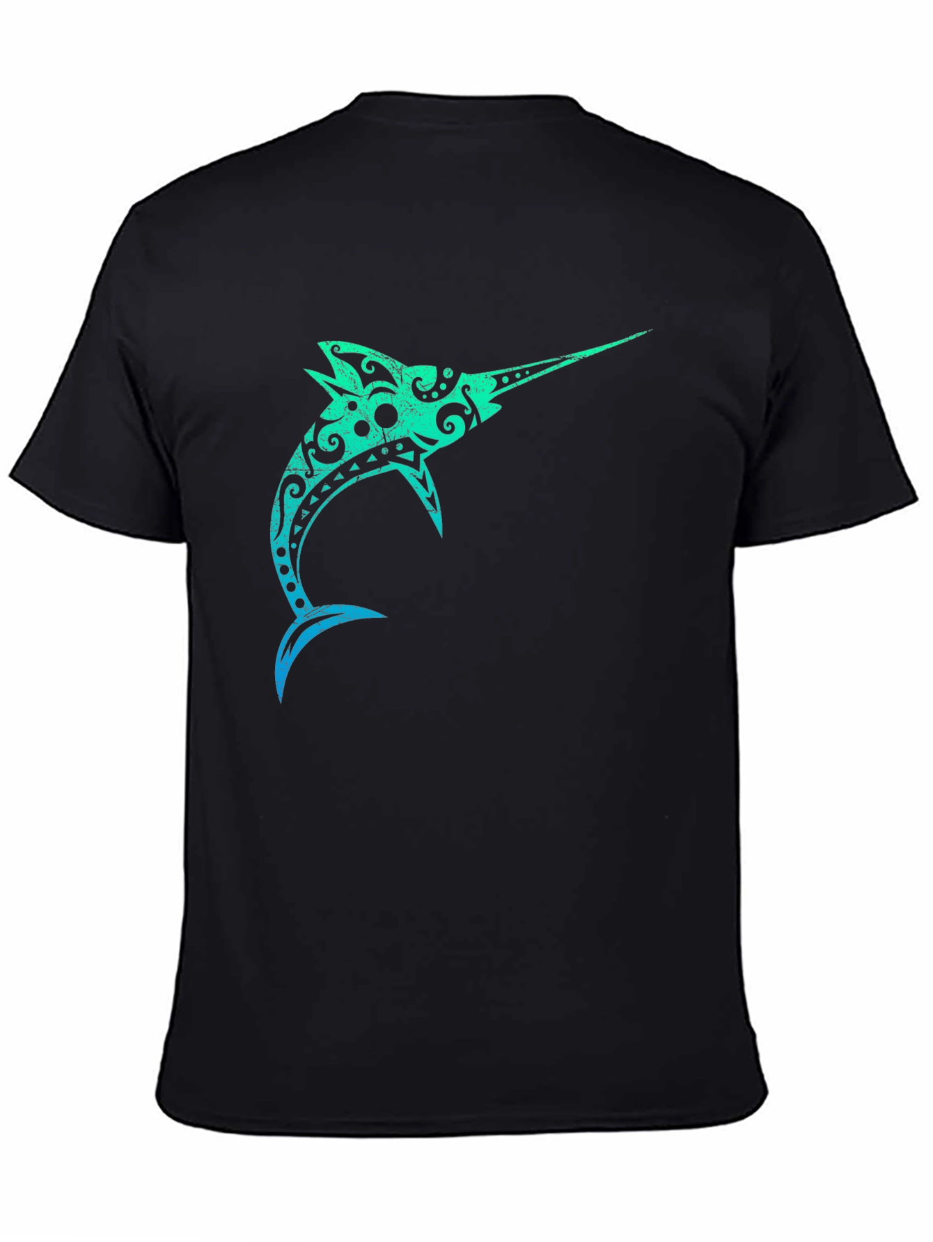 Tribal Marlin Graphic Black T-Shirt