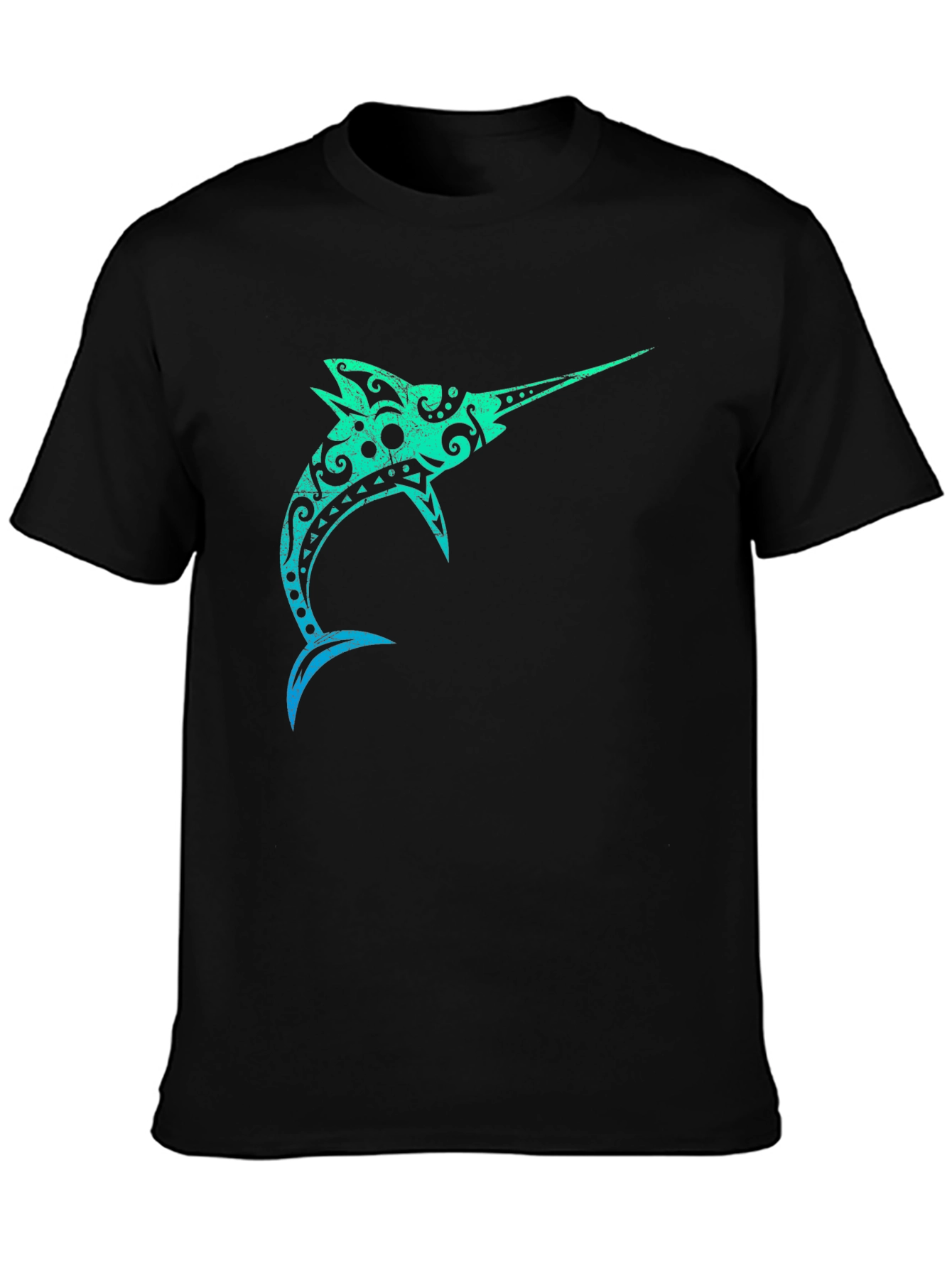 Tribal Marlin Graphic Black T-Shirt