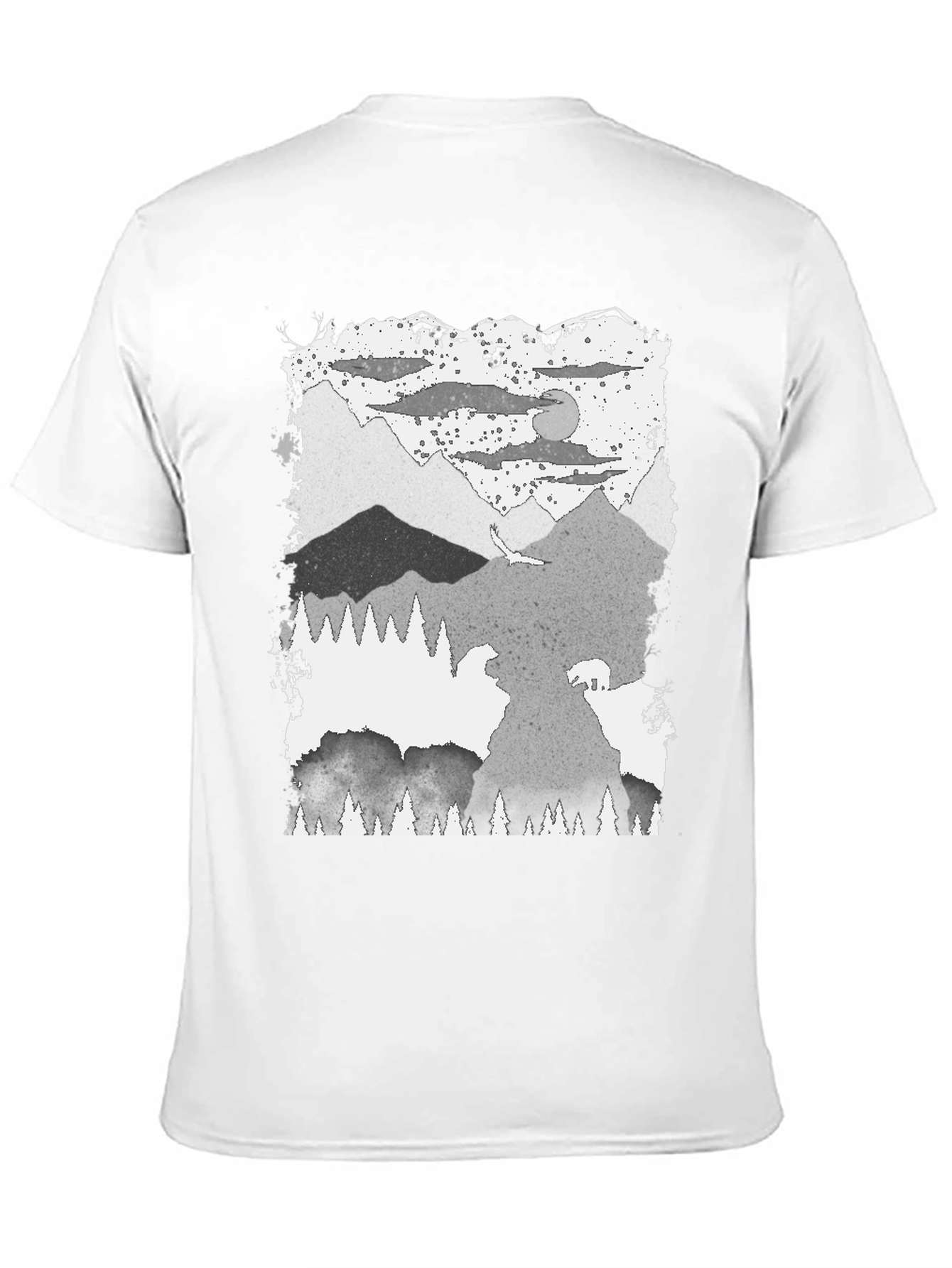 Mountain Scene Graphic Tee - Black