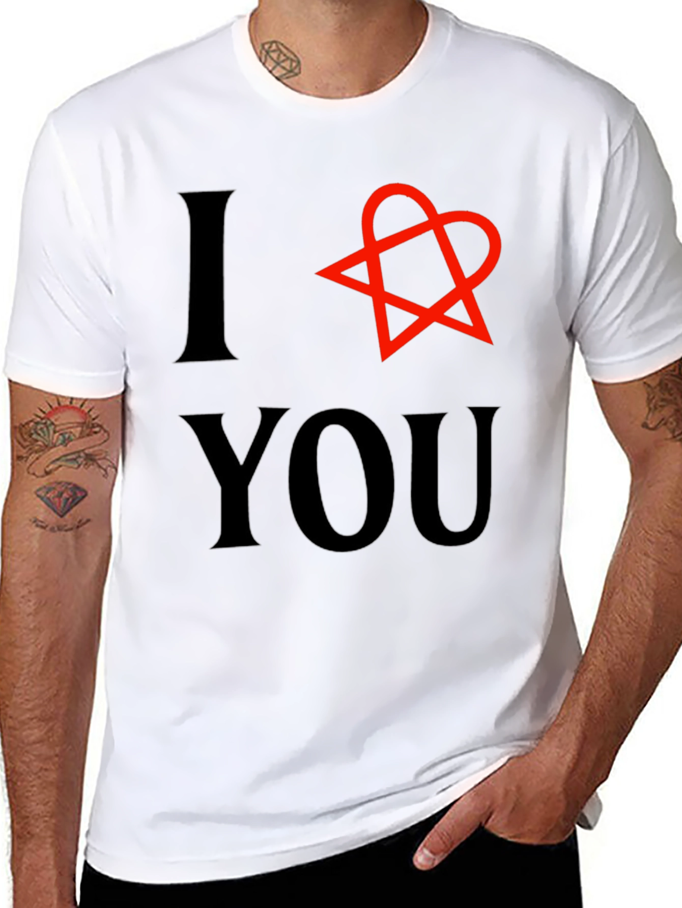 I Heart You T-Shirt - Black Cotton Graphic Tee
