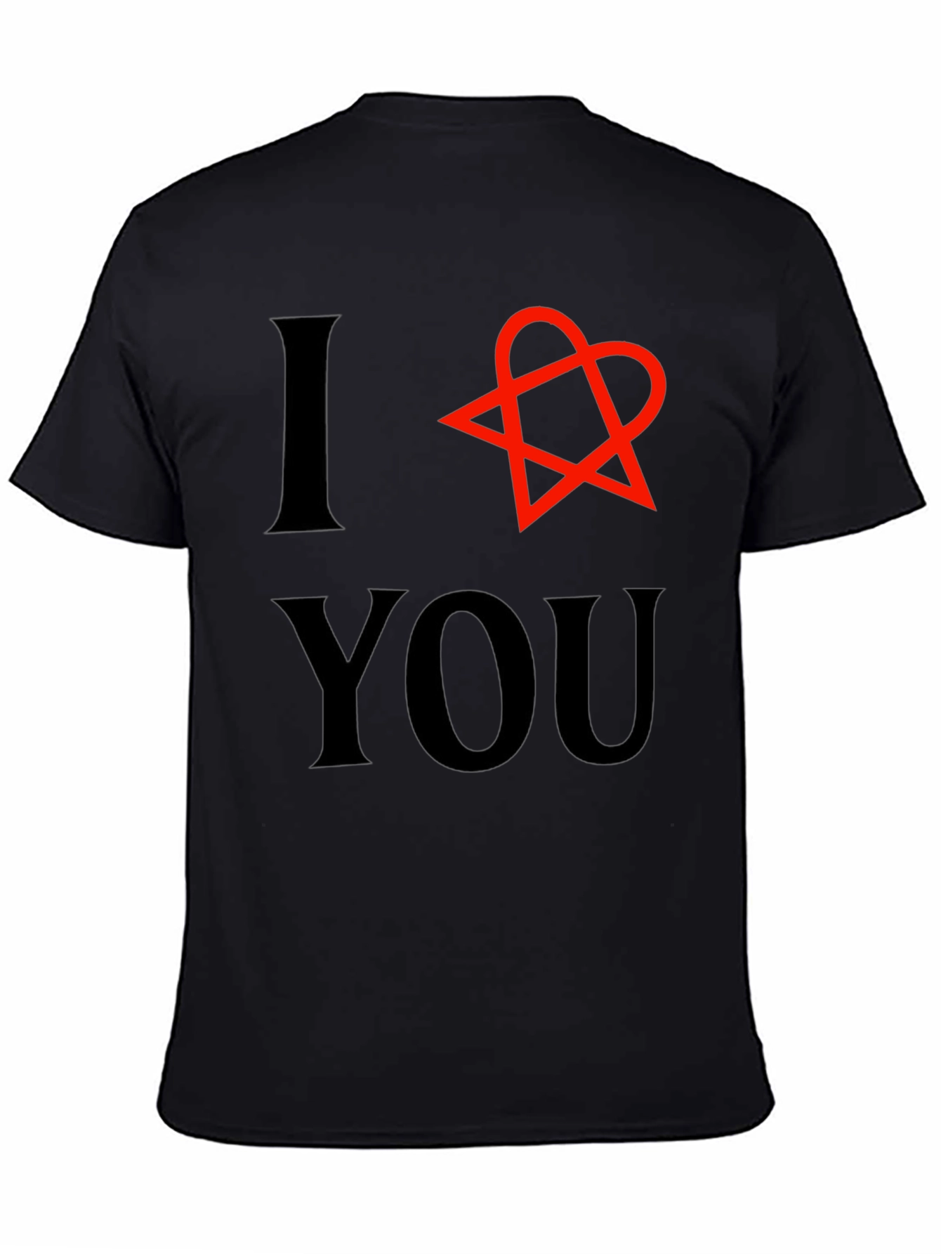 I Heart You T-Shirt - Black Cotton Graphic Tee
