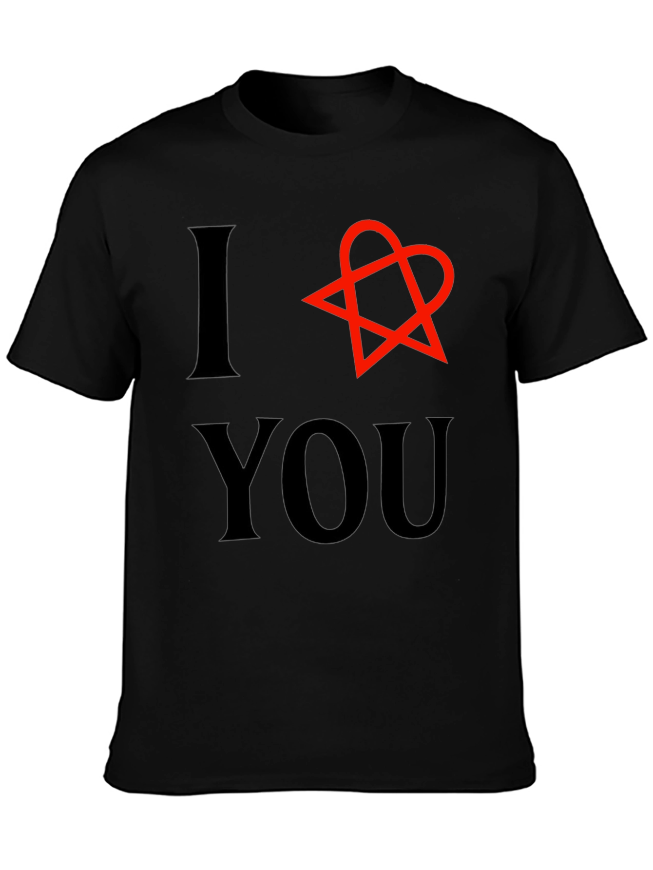 I Heart You T-Shirt - Black Cotton Graphic Tee