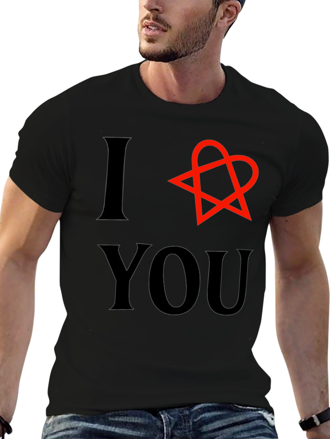 I Heart You T-Shirt - Black Cotton Graphic Tee