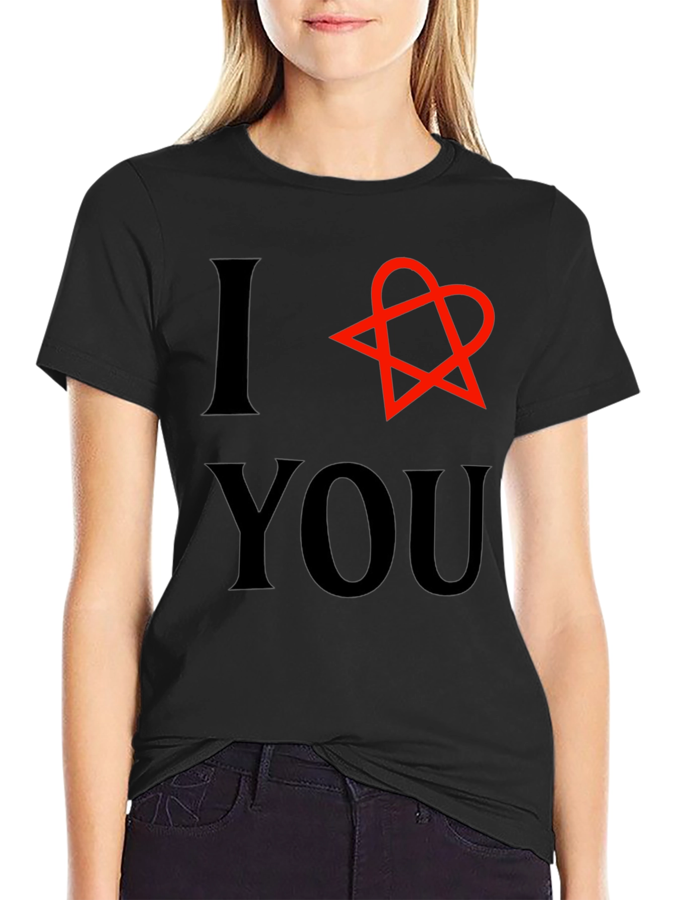 I Heart You T-Shirt - Black Cotton Graphic Tee