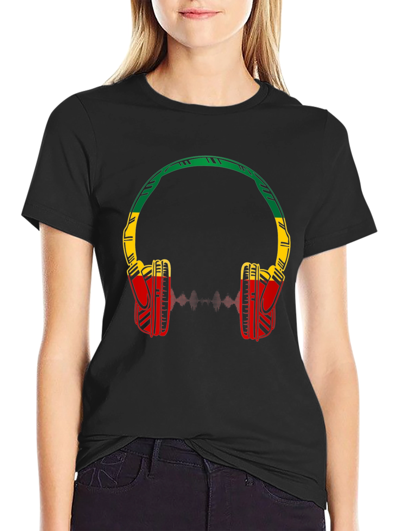 Rasta Headphones Graphic Tee - Music Lovers Shirt