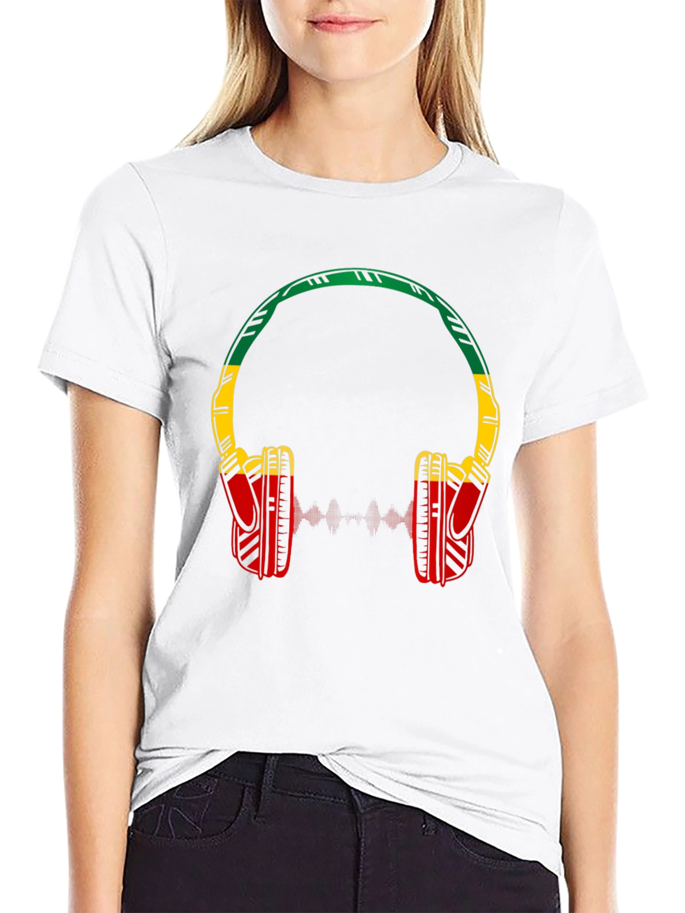Rasta Headphones Graphic Tee - Music Lovers Shirt