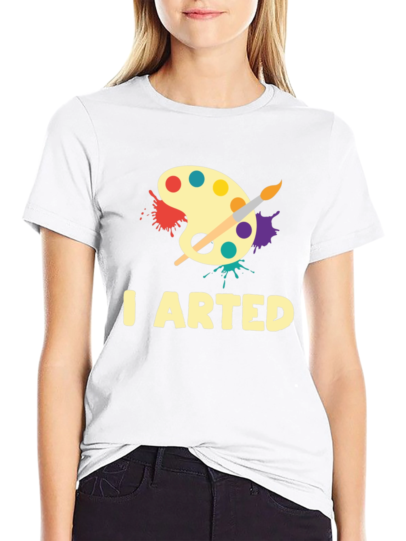 I Arted Black Graphic T-Shirt Artist Palette Tee