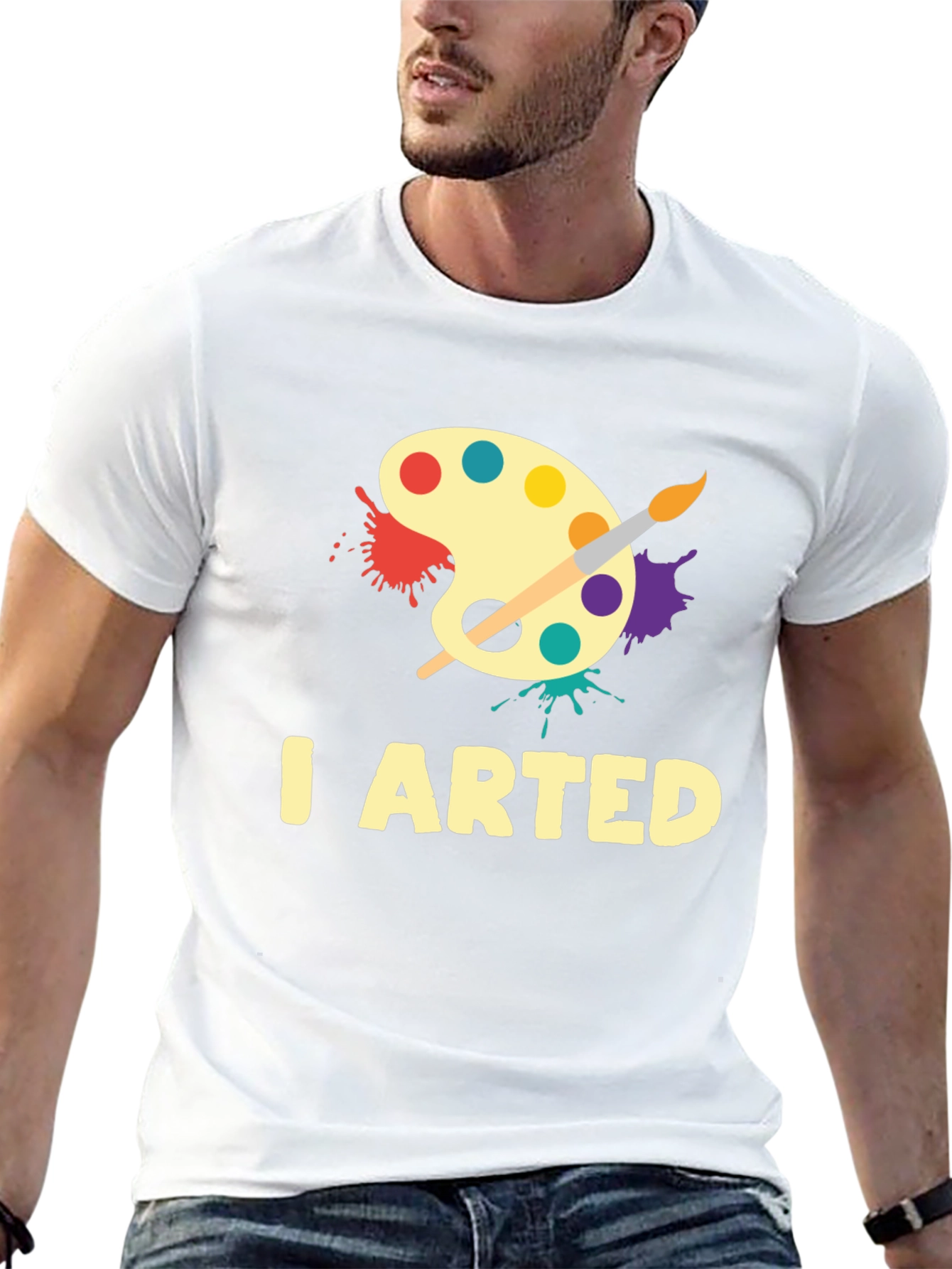 I Arted Black Graphic T-Shirt Artist Palette Tee