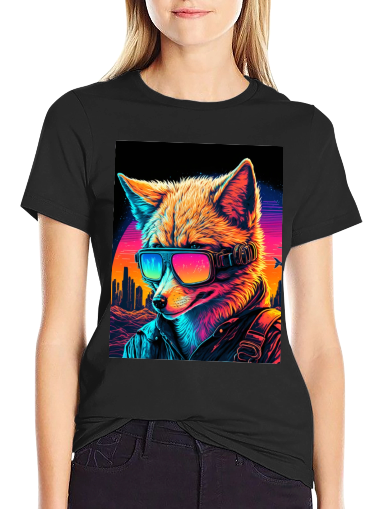 Retro Cyberpunk Fox T-Shirt