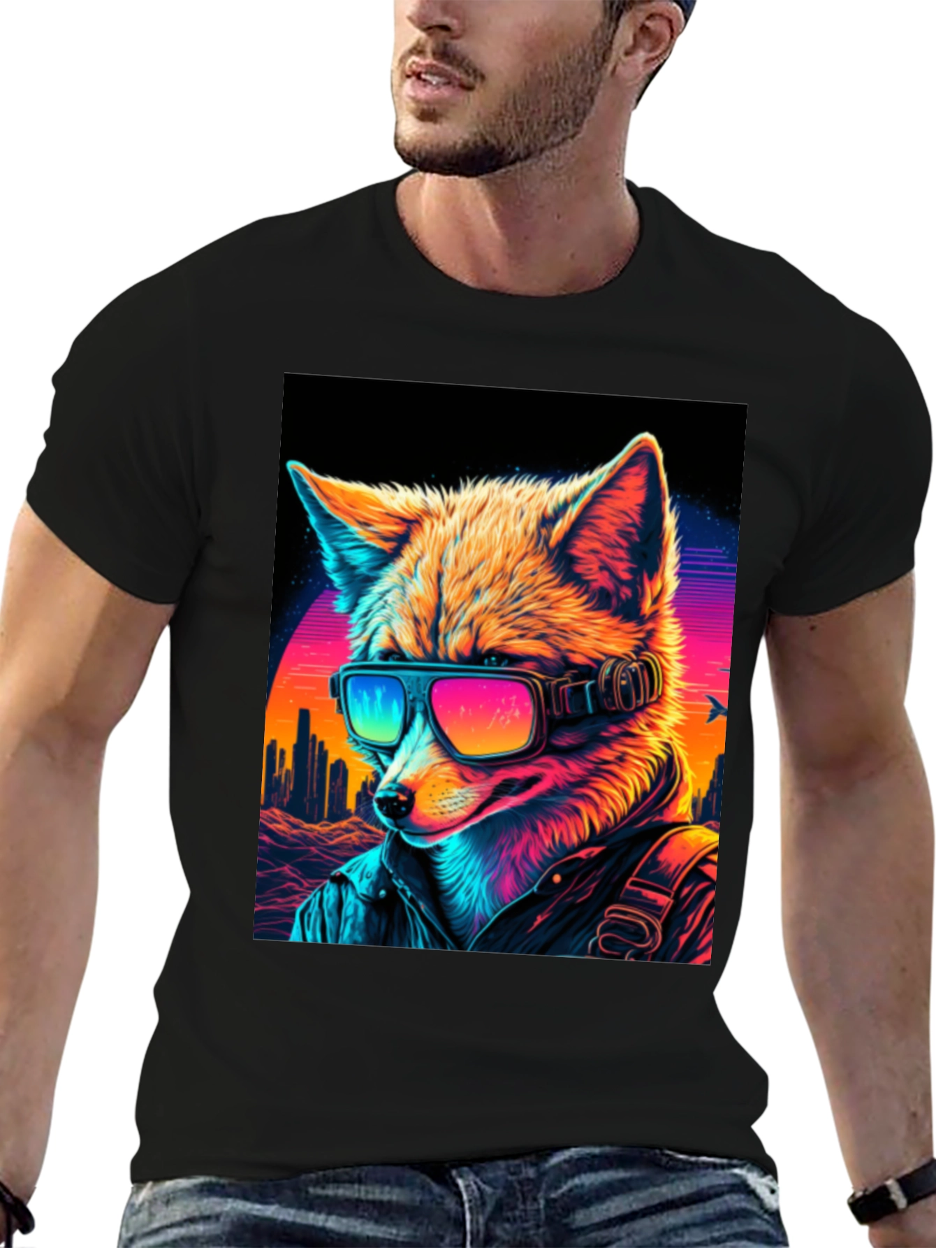 Retro Cyberpunk Fox T-Shirt