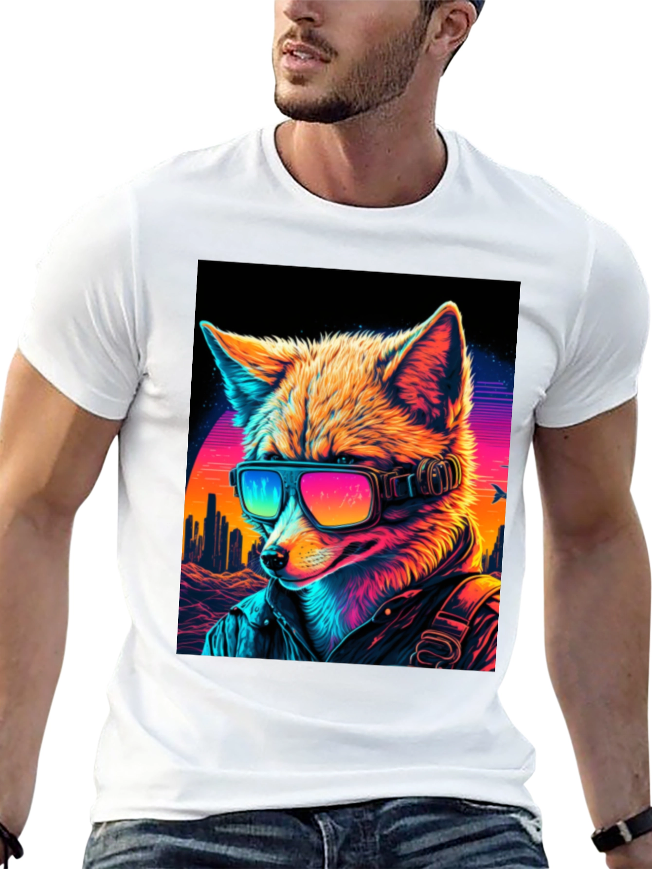 Retro Cyberpunk Fox T-Shirt