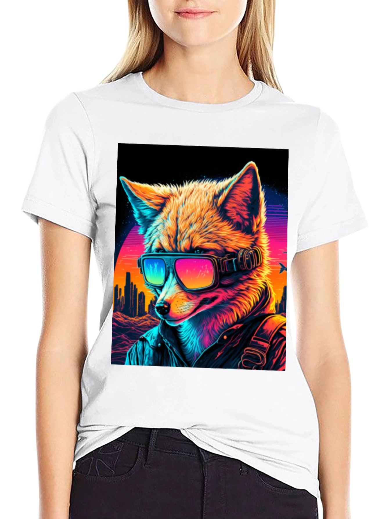 Retro Cyberpunk Fox T-Shirt