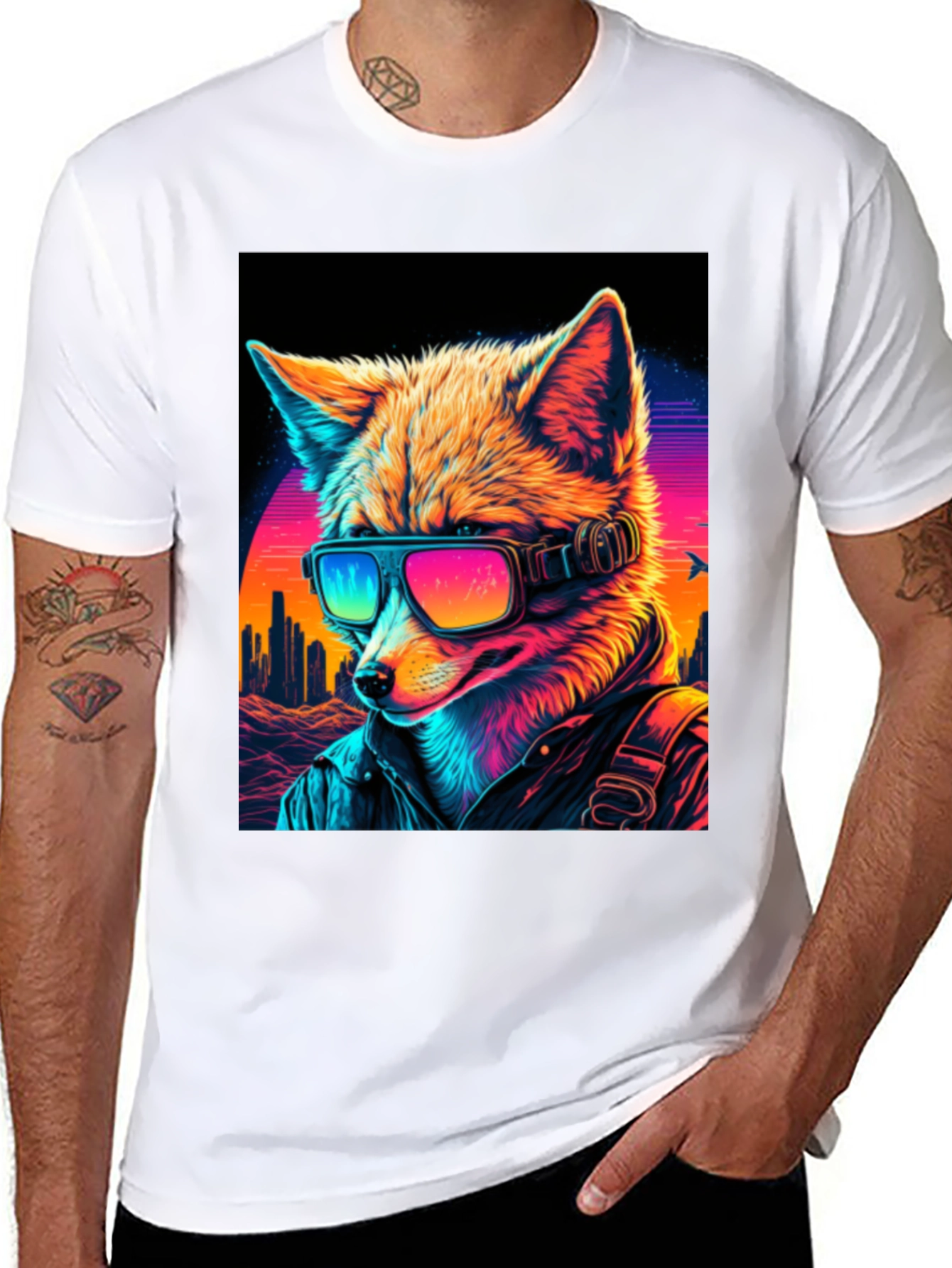 Retro Cyberpunk Fox T-Shirt