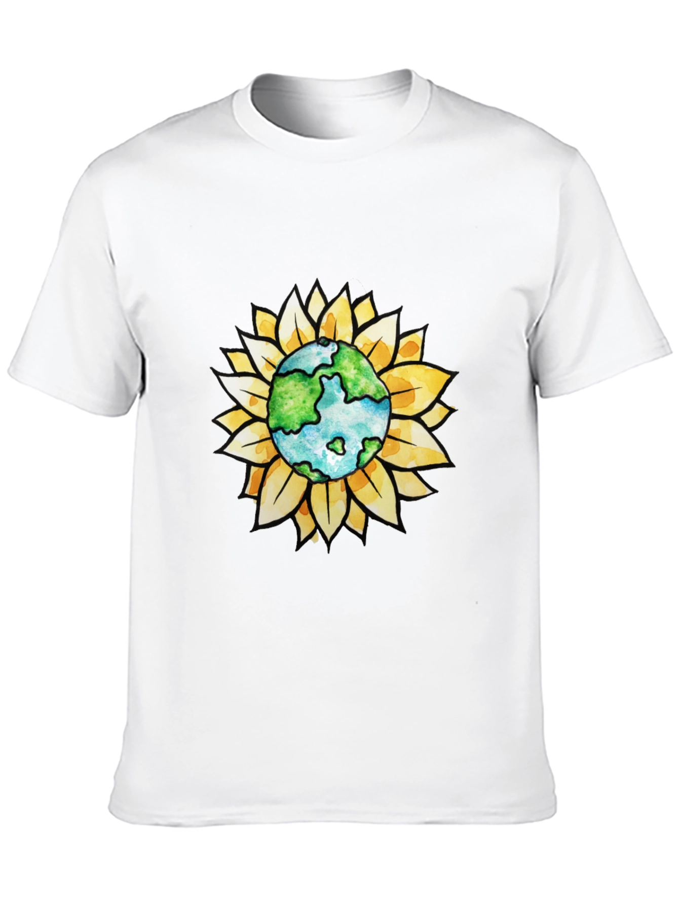 Earth Sunflower Graphic Tee - Black