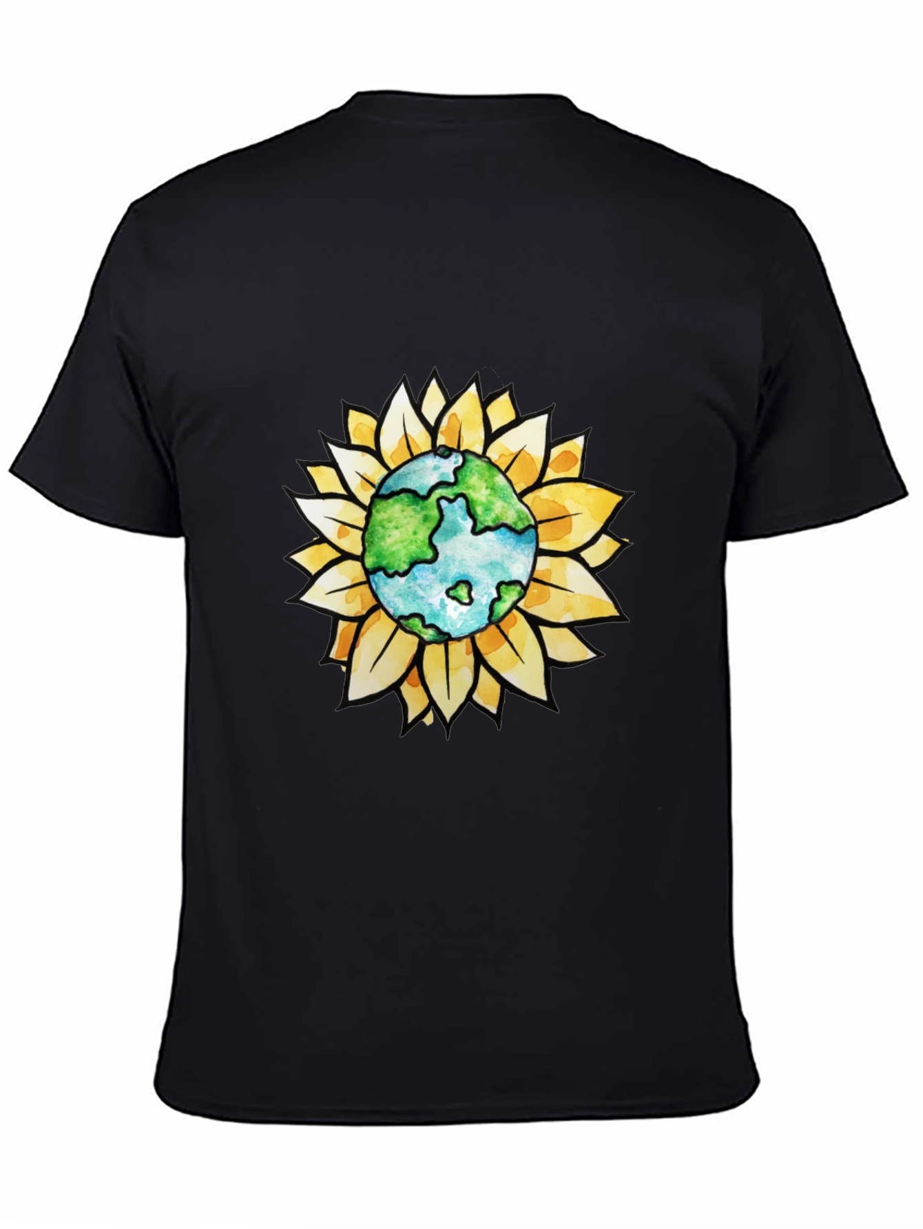 Earth Sunflower Graphic Tee - Black