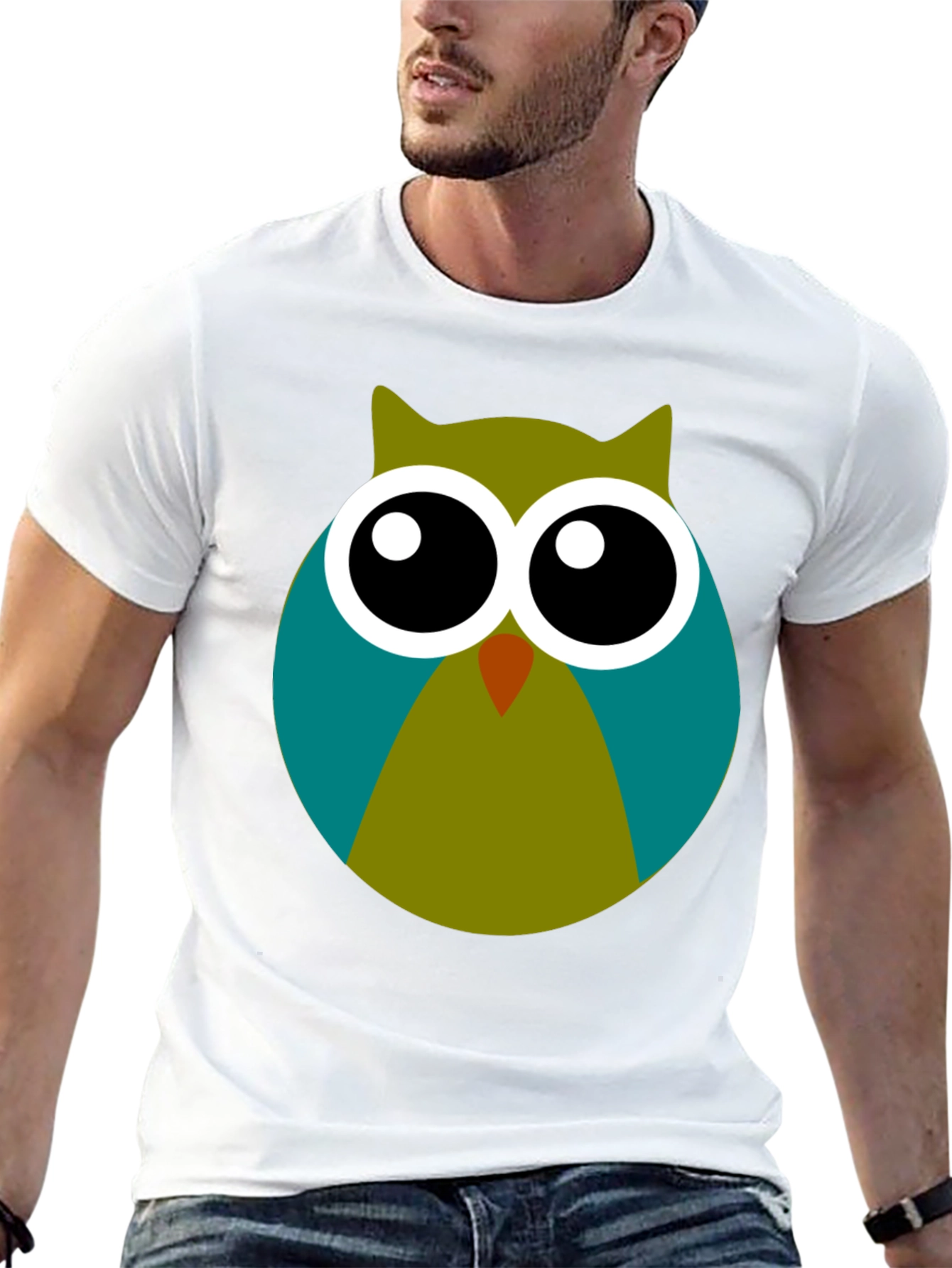 Owl Graphic Print Black T-Shirt