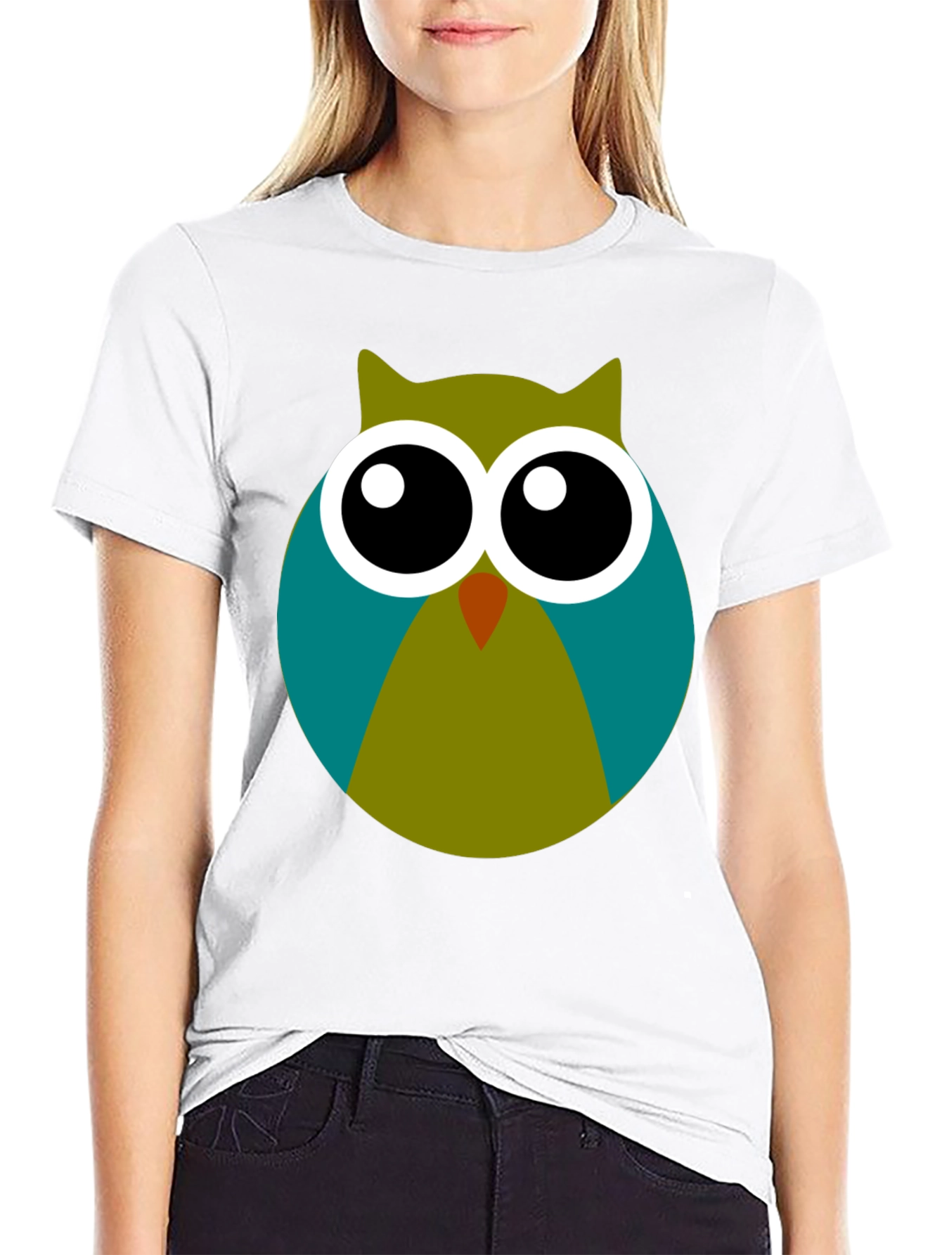 Owl Graphic Print Black T-Shirt