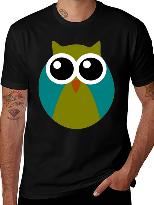 Owl Graphic Print Black T-Shirt