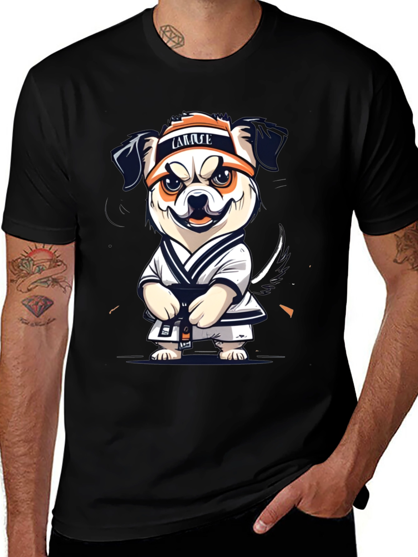 Karate Dog Graphic T-Shirt