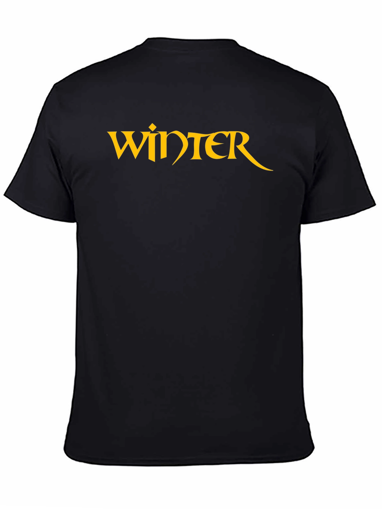 Winter Graphic T-Shirt - Black Cotton Blend Tee