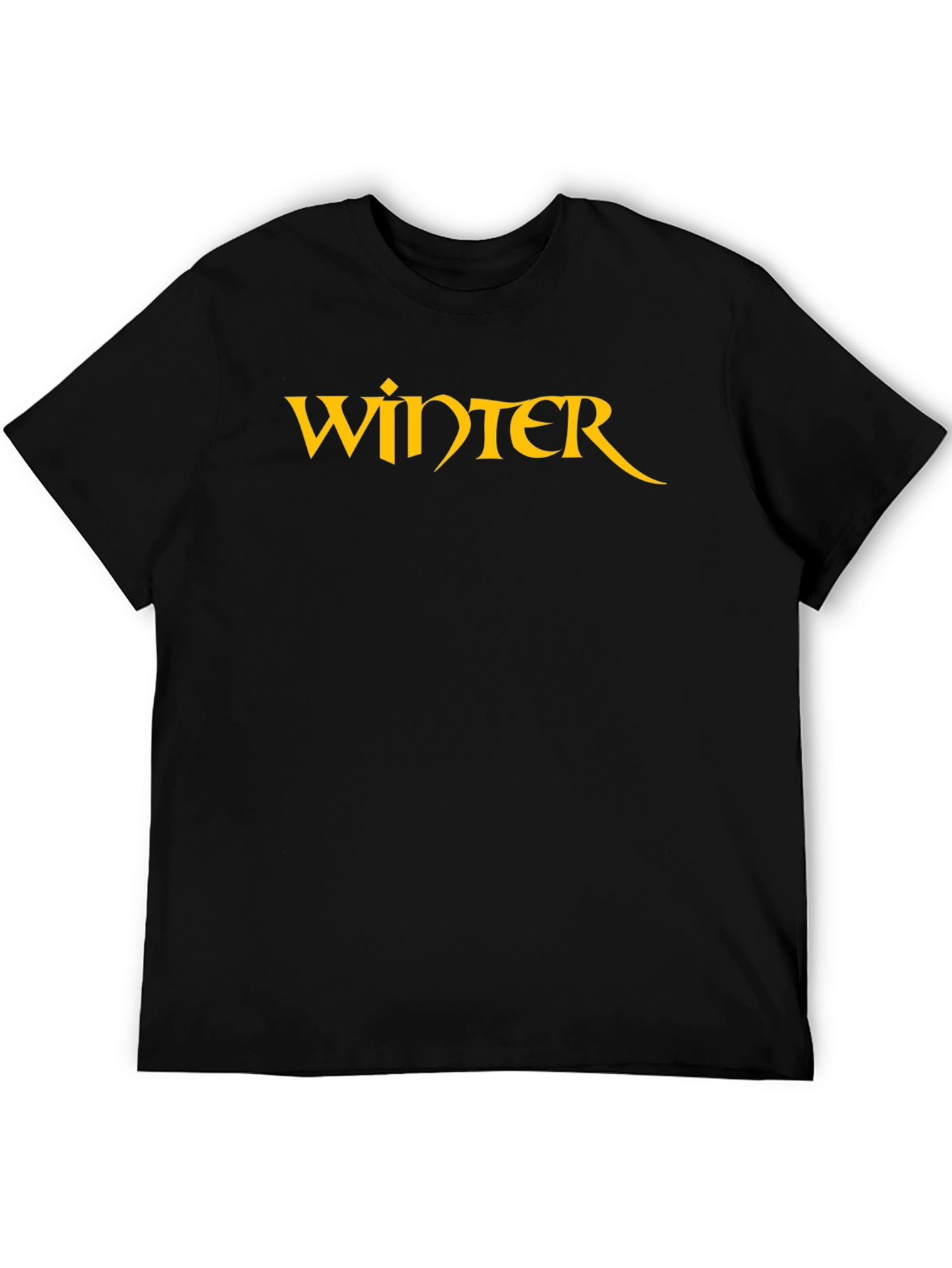 Winter Graphic T-Shirt - Black Cotton Blend Tee