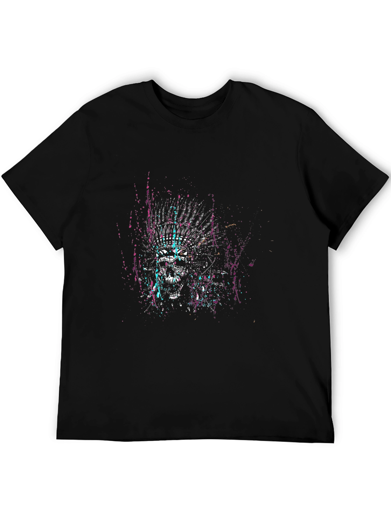 Skull Headdress Graphic Tee - Black