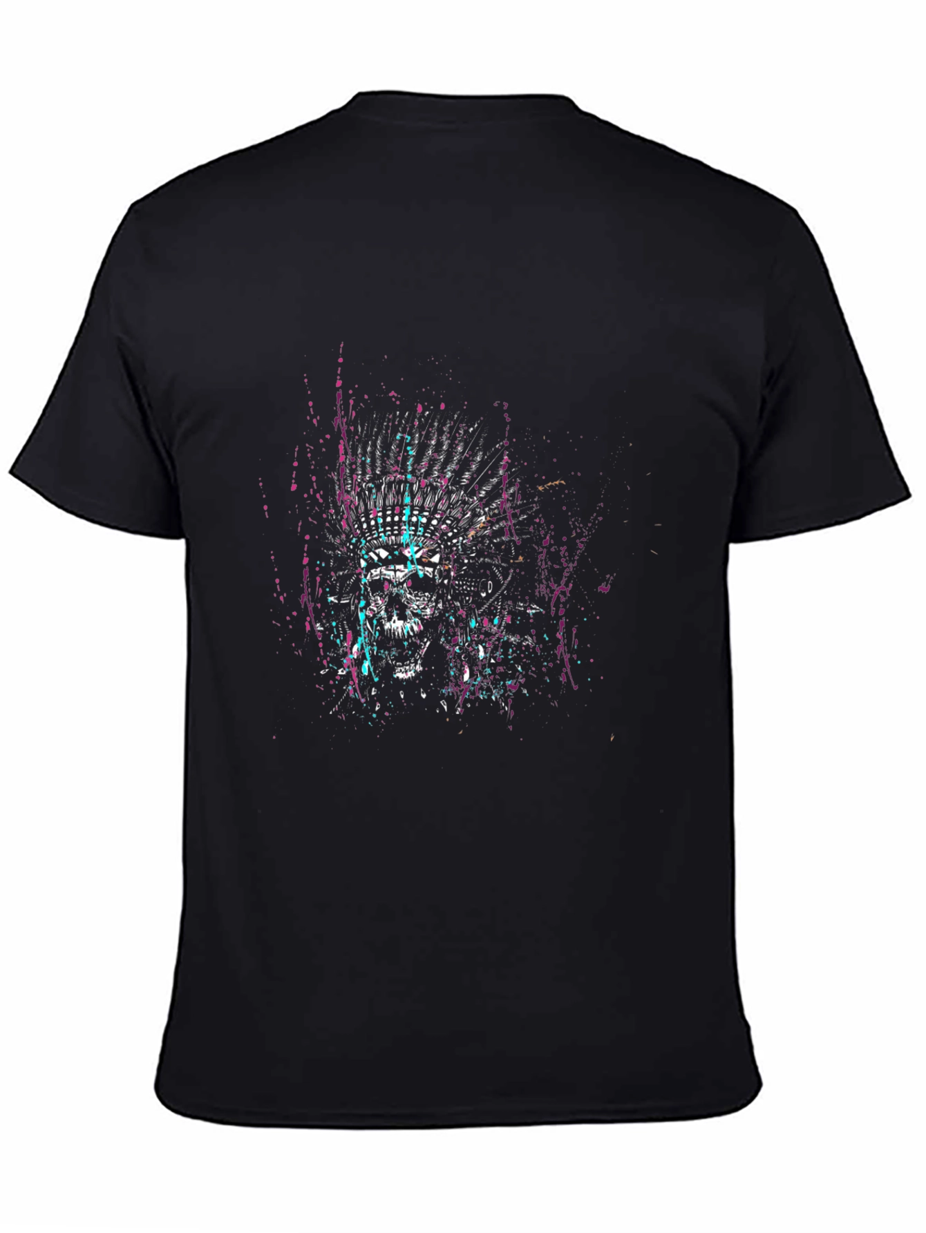 Skull Headdress Graphic Tee - Black