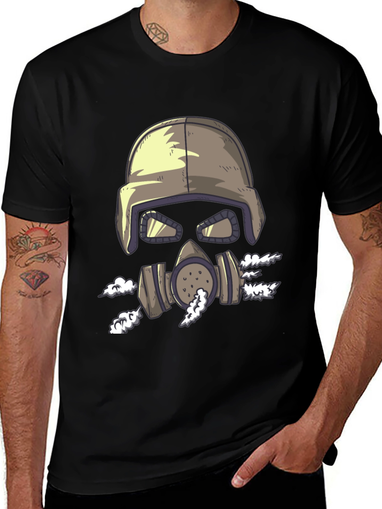 Gas Mask Graphic Tee - Cool Unique Design