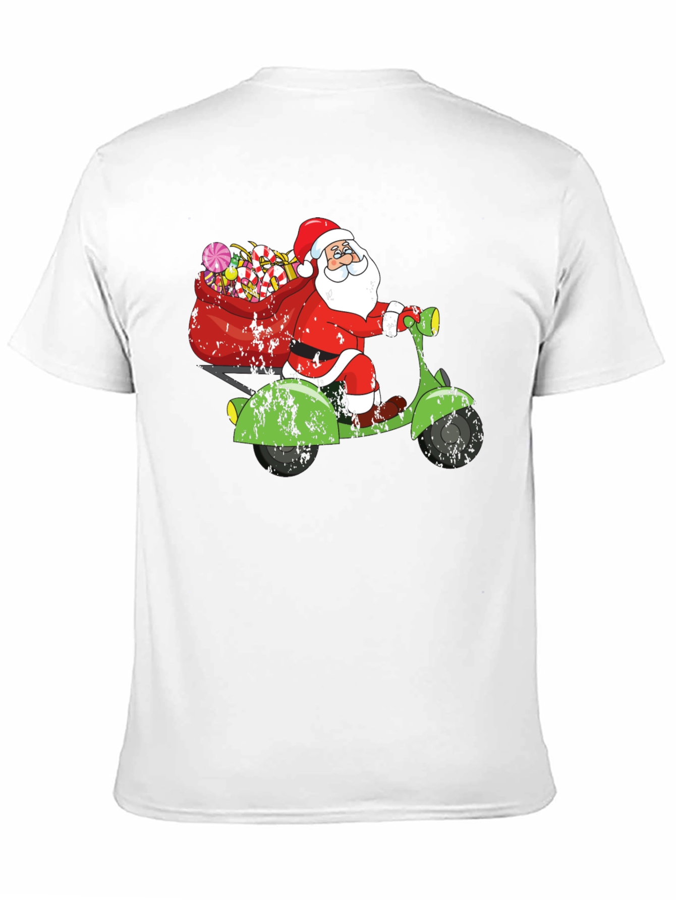 Santa Scooter Graphic Tee - Holiday Fun
