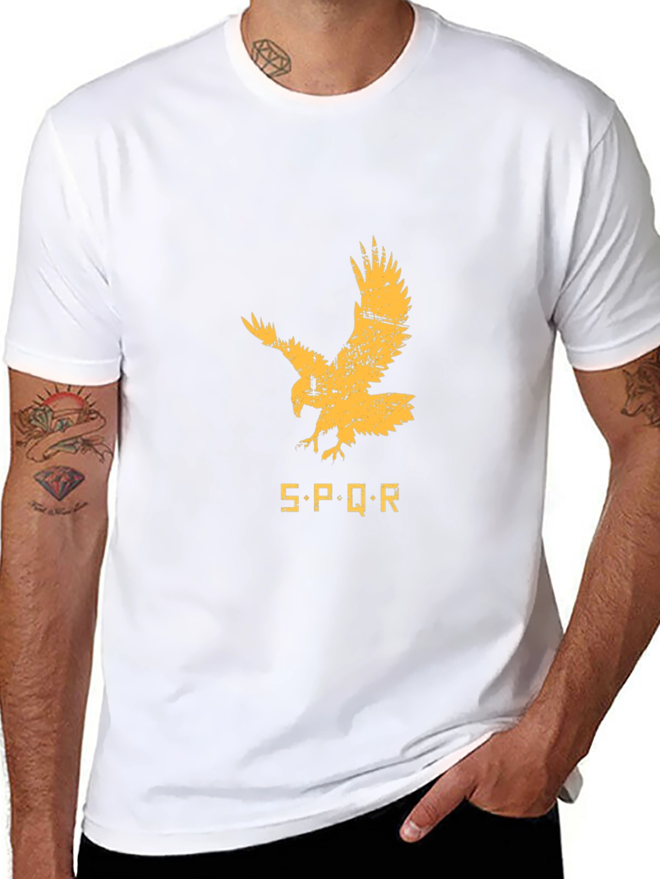 SPQR Eagle Graphic T-Shirt - Black