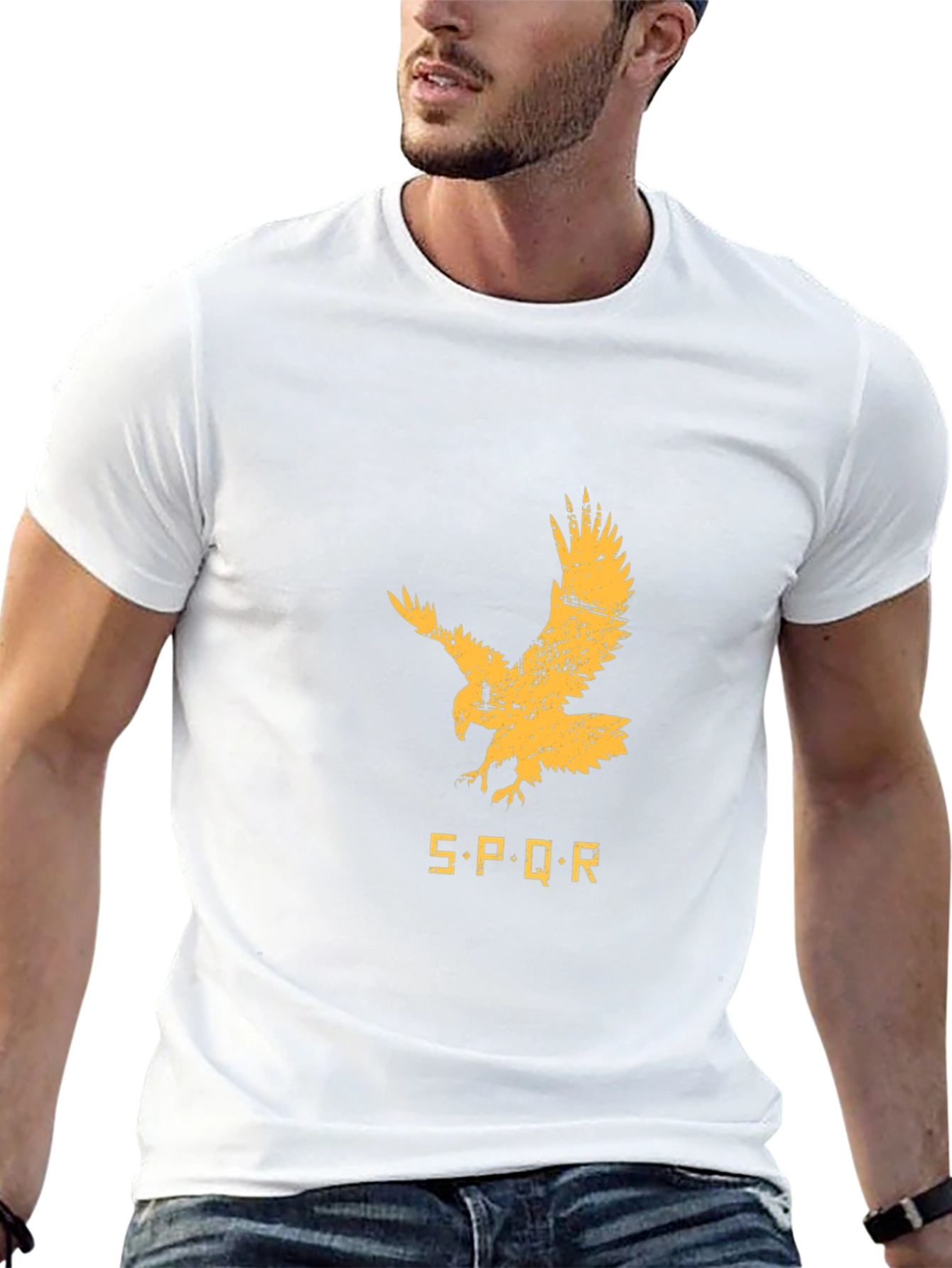SPQR Eagle Graphic T-Shirt - Black