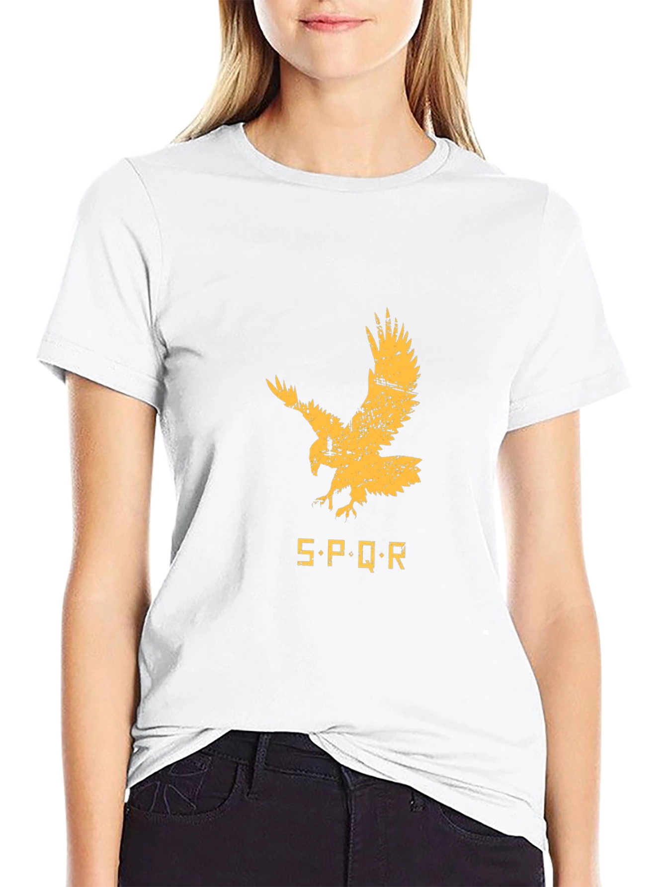 SPQR Eagle Graphic T-Shirt - Black