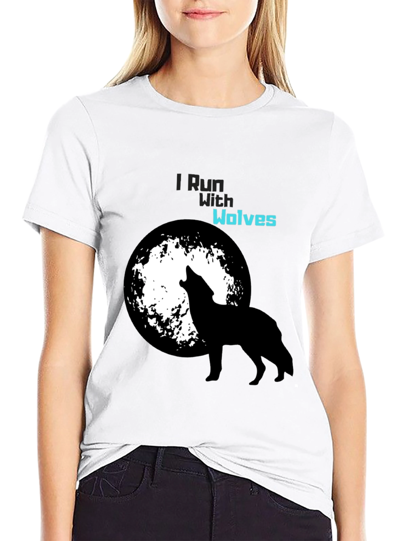 I Run With Wolves Black T-Shirt