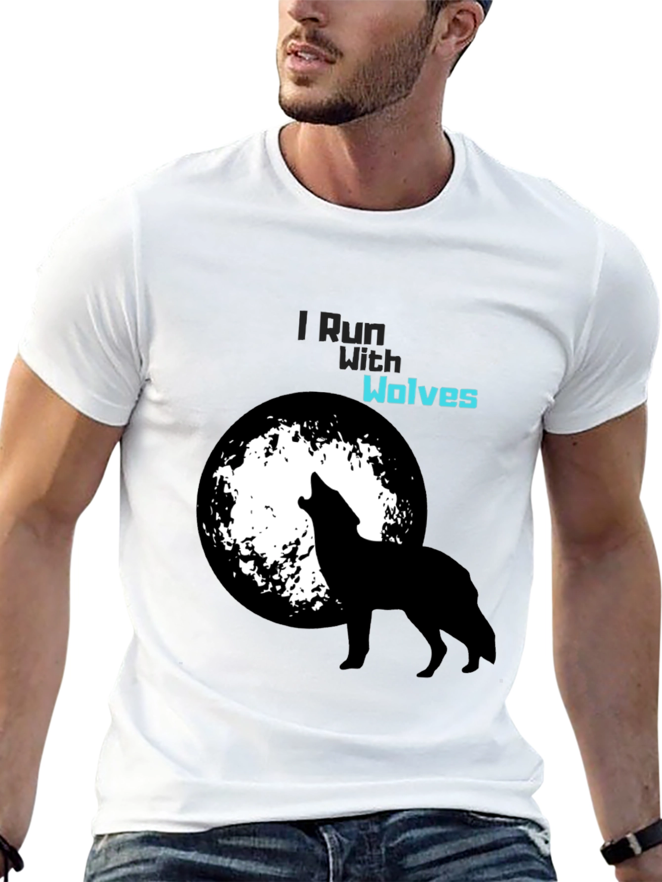 I Run With Wolves Black T-Shirt