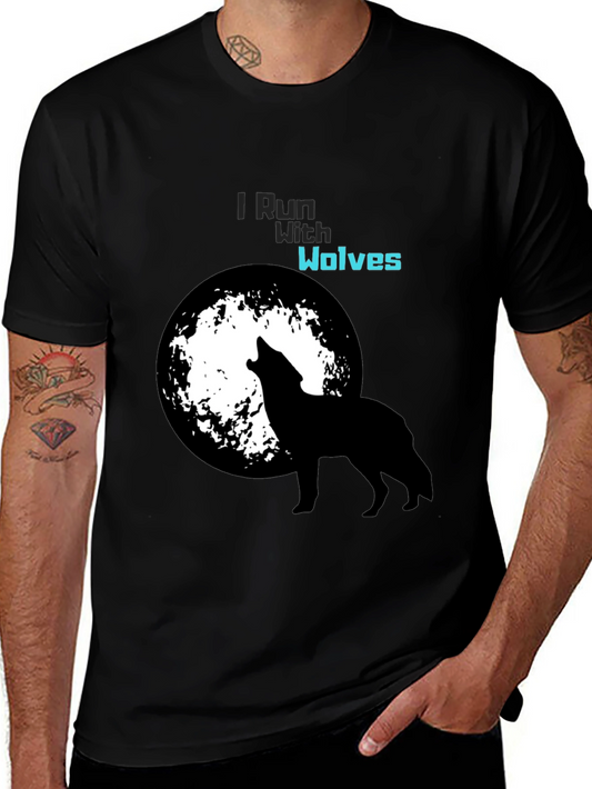 I Run With Wolves Black T-Shirt